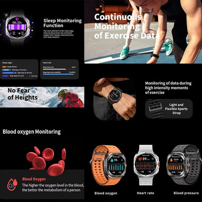 Health Fitness Ultra Waterproof Compass Smart Watch